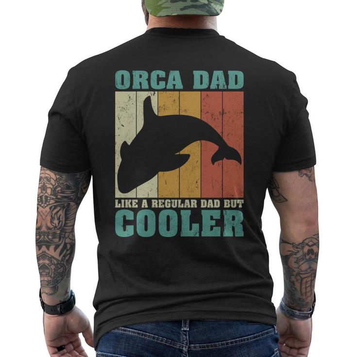 Vintage Retro Orca Dad Like A Regular Dad Father’S Day Long Sleeve T Men's Back Print T-shirt