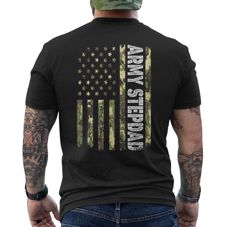 Mens Vintage Army Stepdad Usa Flag Camouflage Father’S Day Bbmtswy Men's Back Print T-shirt