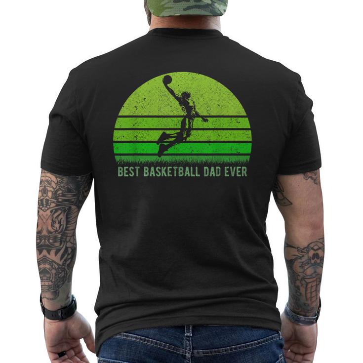 Vintage Retro Best Basketball Dad Ever Fathers Day Men's Back Print T-shirt