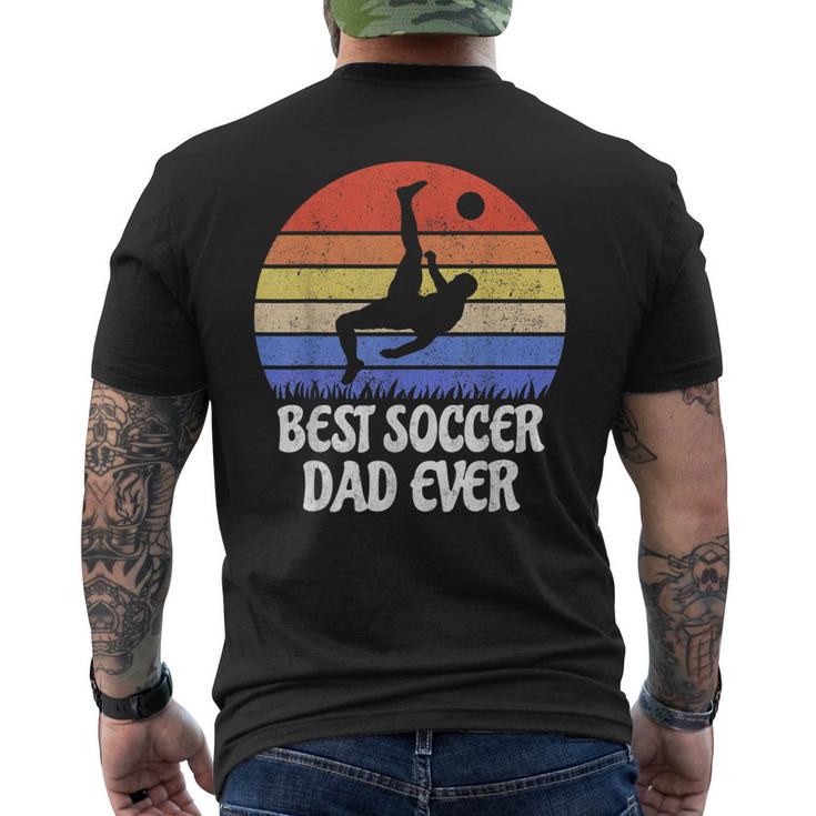 Vintage Retro Best Soccer Dad Ever Footballer Father Men's Back Print T-shirt