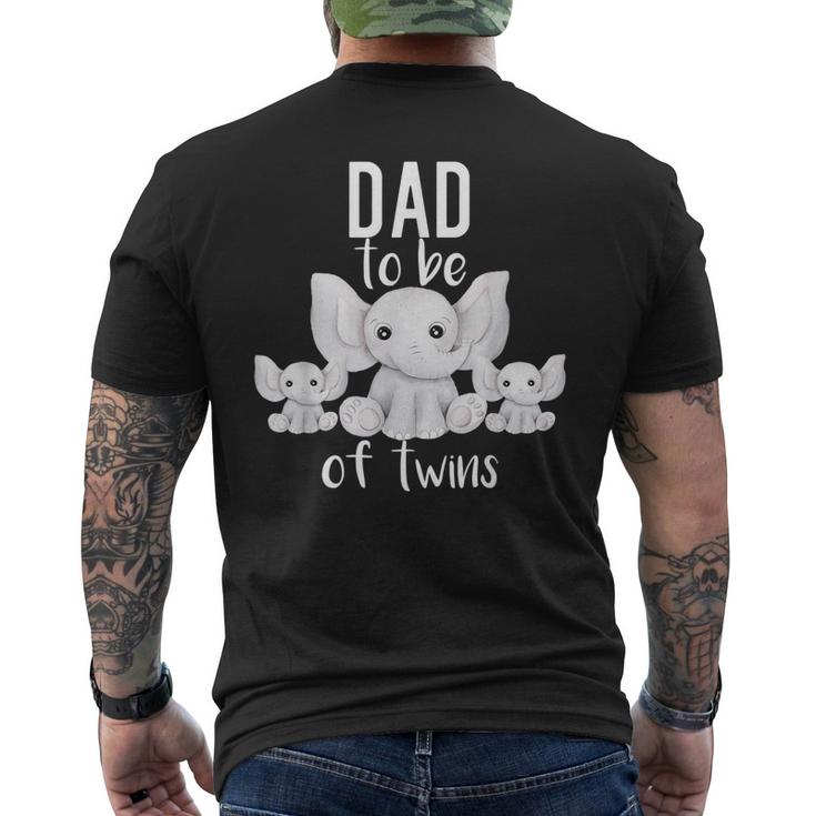 Dad To Be Of Twins Elephant Baby Shower Twin Dad Men's Back Print T-shirt