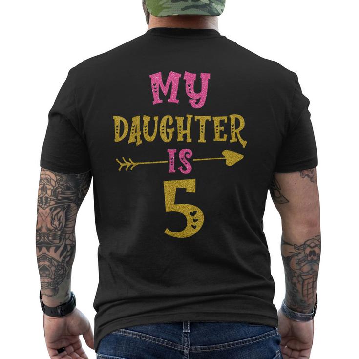 Hearts 5Th Bday  For Daughter From Mom Dad Mens Back Print T-shirt