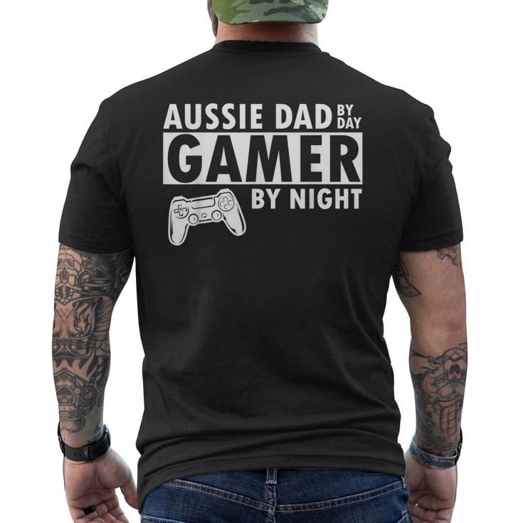Aussie Dad Cool Australian Shepherd Father Gifts For Dog Dad Mens Back Print T-shirt