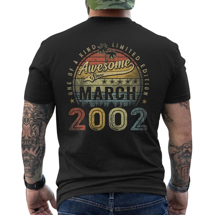21 Year Old Awesome Since March 2002 21St Birthday Men's Back Print T-shirt