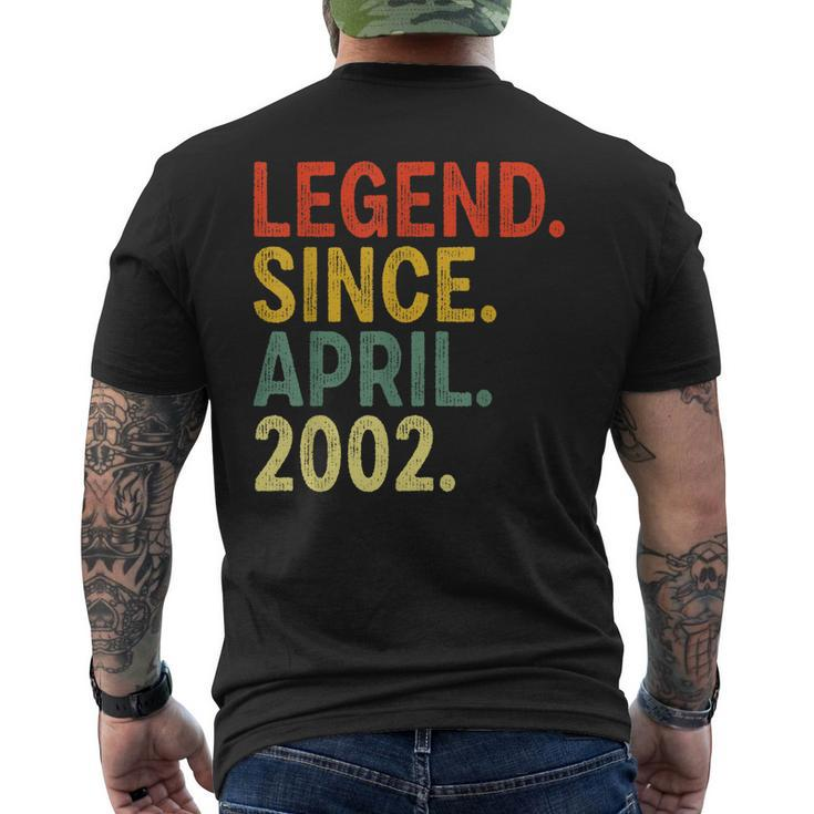21 Year Old Legend Since April 2002 21St Birthday Men's Back Print T-shirt