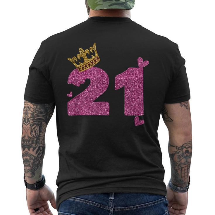 21St Birthday Crown 21 Years Old Bday Men's Back Print T-shirt