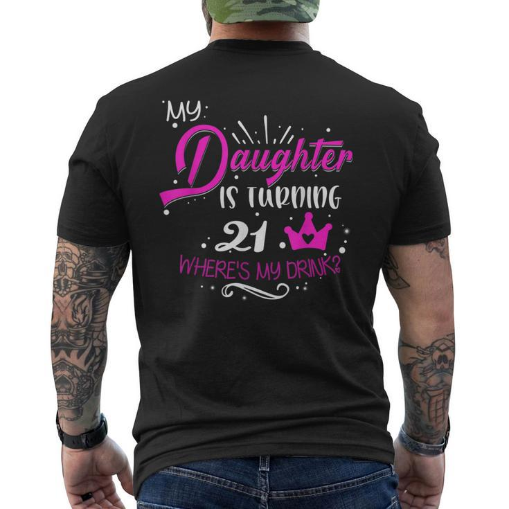21St Birthday Dad Mom 21 Years Old For Daughter Family Men's Back Print T-shirt