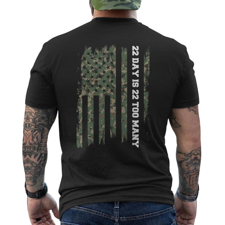 22 A Day Veteran Lives Matter Army Suicide Awareness Men's T-shirt Back Print