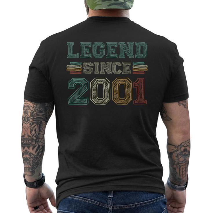 22 Years Old Legend Since 2001 22Nd Birthday Men's Back Print T-shirt