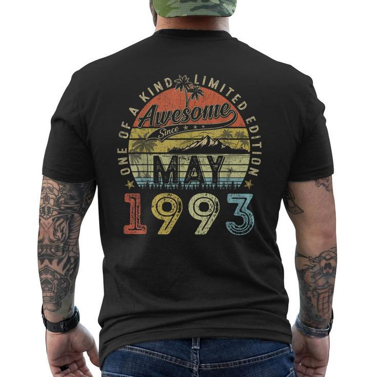 30 Year Old Awesome Since May 1993 30Th Birthday Men's Back Print T-shirt