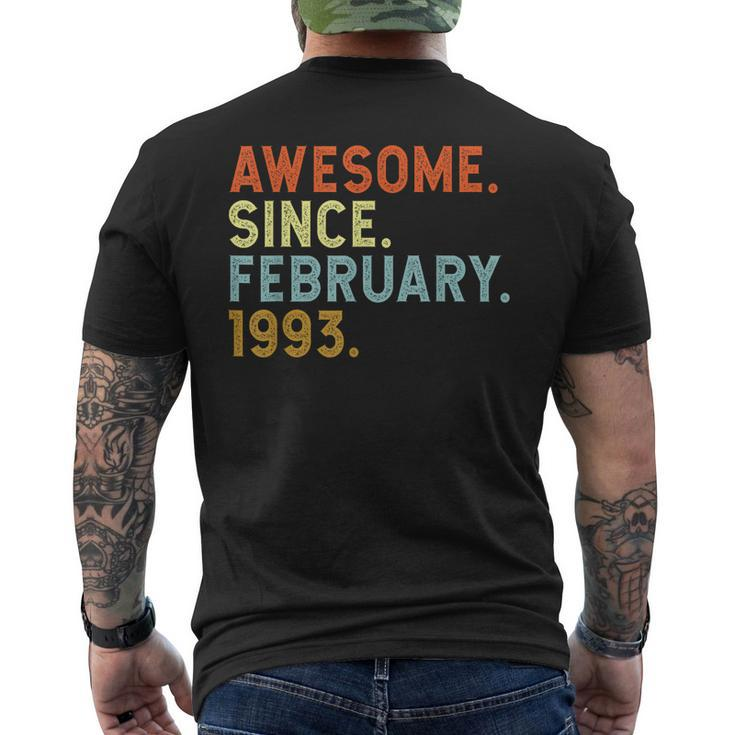 30 Years Old Awesome Since February 1993 30Th Birthday Men's Back Print T-shirt