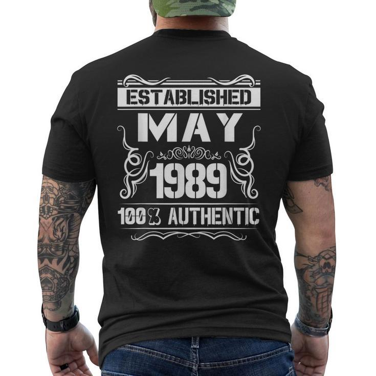 30Th Birthday Established May 1989Shirt Men's Back Print T-shirt