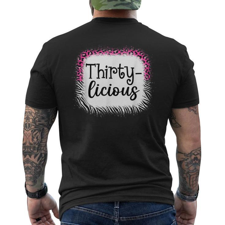 30Th Birthday Thirtylicious Pink Leopard & Zebra Print Men's Back Print T-shirt