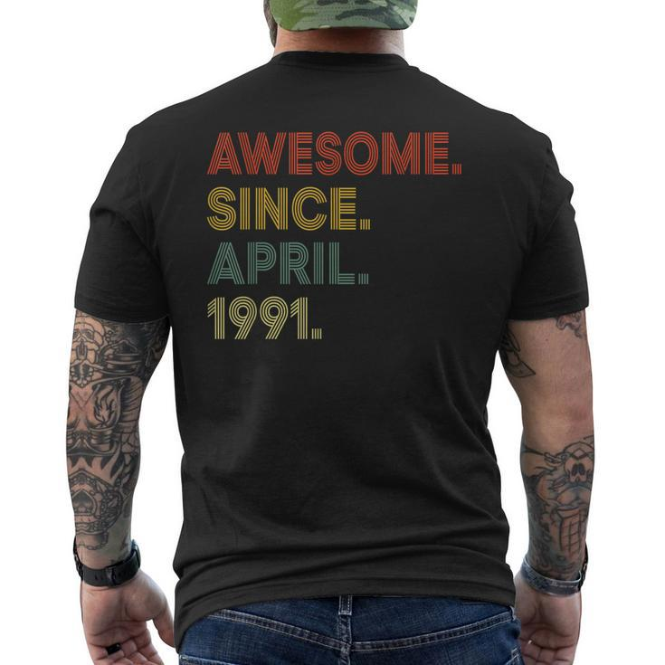 32 Year Old Awesome Since April 1991 32Nd Birthday Men's Back Print T-shirt