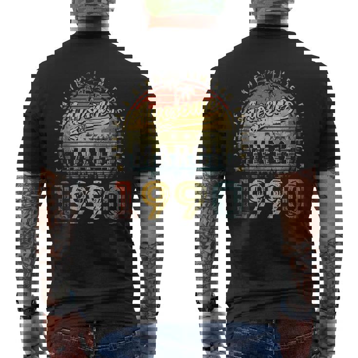33 Year Old Awesome Since March 1990 33Rd Birthday Men's Back Print T-shirt