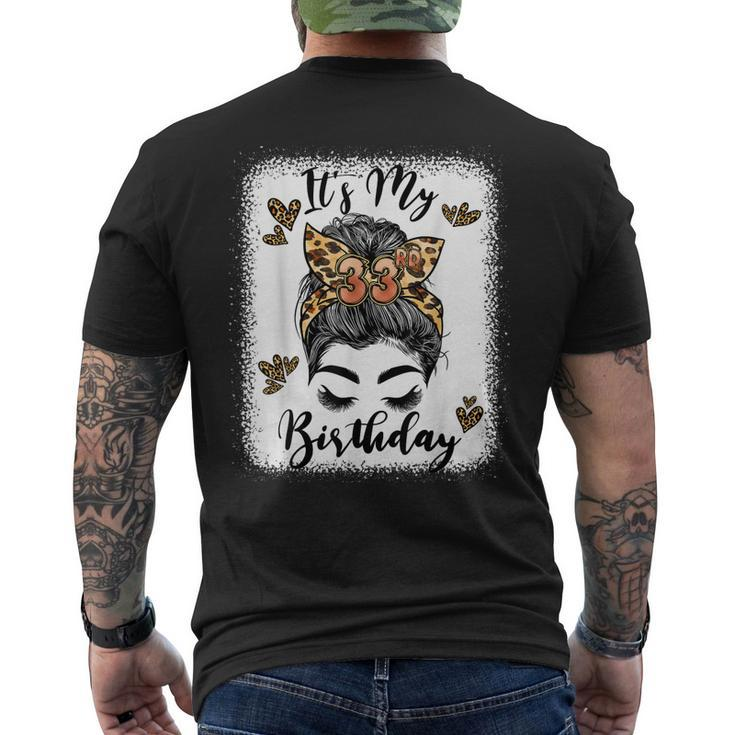 33 Years Old Girl 33Rd Birthday Messy Bun Happy Birthday 33 Men's Back Print T-shirt
