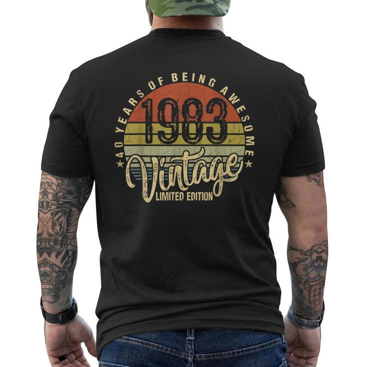 40 Year Of Being Awesome Since 1983 40Th Birthday Vintage Men's T-shirt Back Print