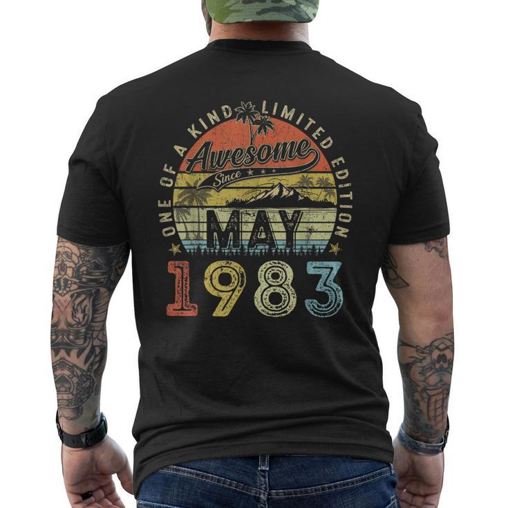 40 Year Old Awesome Since May 1983 40Th Birthday Men's Back Print T-shirt