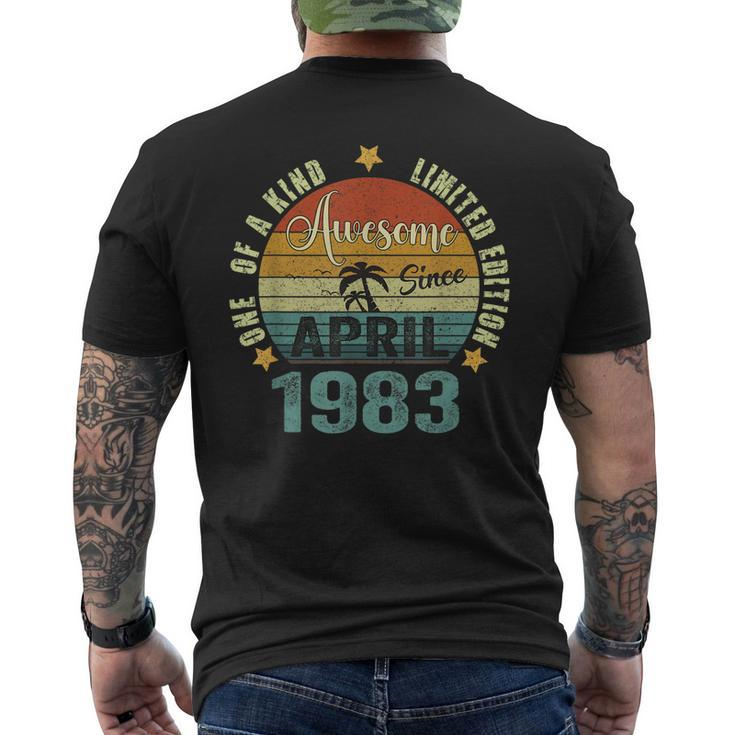 40 Year Old Vintage Awesome Since April 1983 40 Birthday Men's T-shirt Back Print
