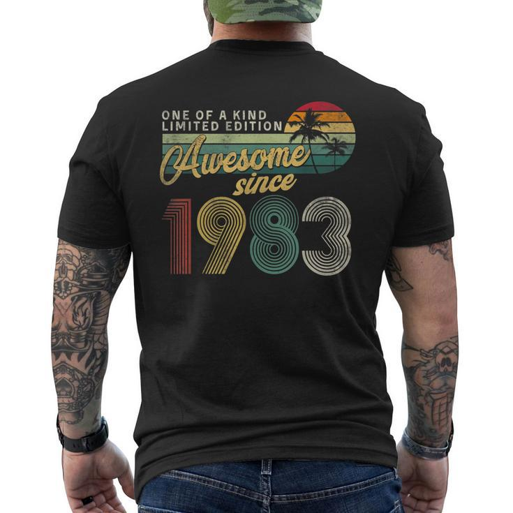 40 Years Old Awesome Since 1983 40Th Birthday Decorations Men's Back Print T-shirt