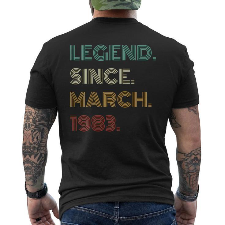 40 Years Old Legend Since March 1983 40Th Birthday Men's Back Print T-shirt