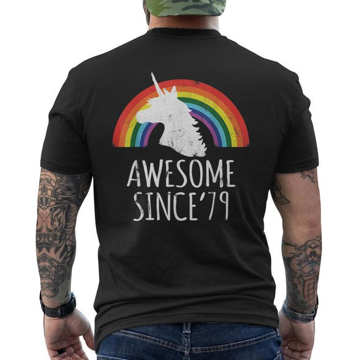 40Th Birthday 40 Years Old Unicorn Awesome Since 1979 Shirt Men's Back Print T-shirt
