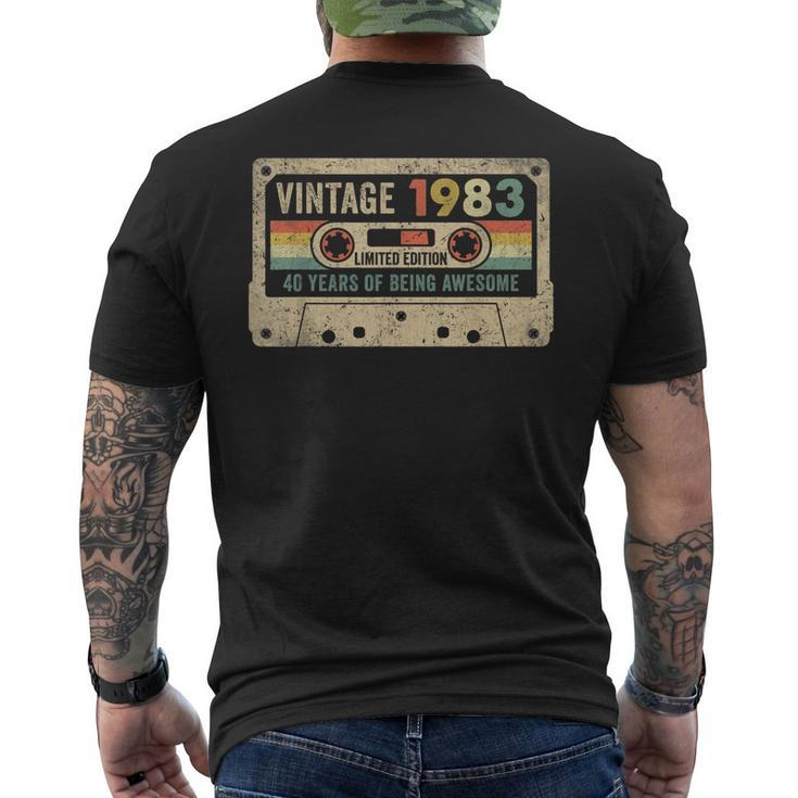 40Th Birthday 40 Years Old Vintage 1983 Cassette Tape 80S Men's T-shirt Back Print