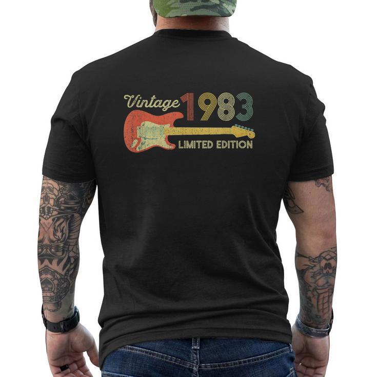 40Th Birthday Ideas Guitar Lover 1983 Limited Edition Men's Back Print T-shirt
