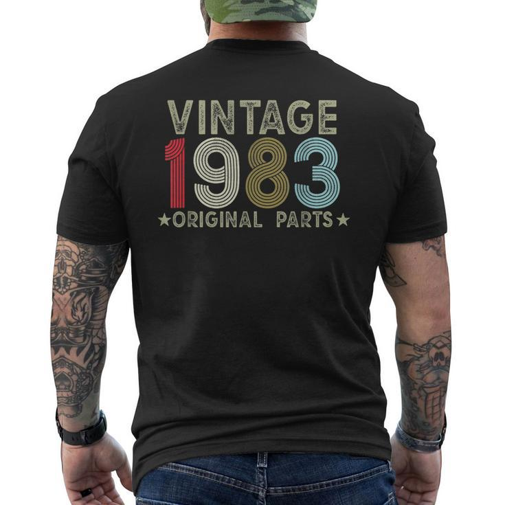 40Th Birthday Vintage Original Parts 1983 Retro 40 Years Old Men's Back Print T-shirt