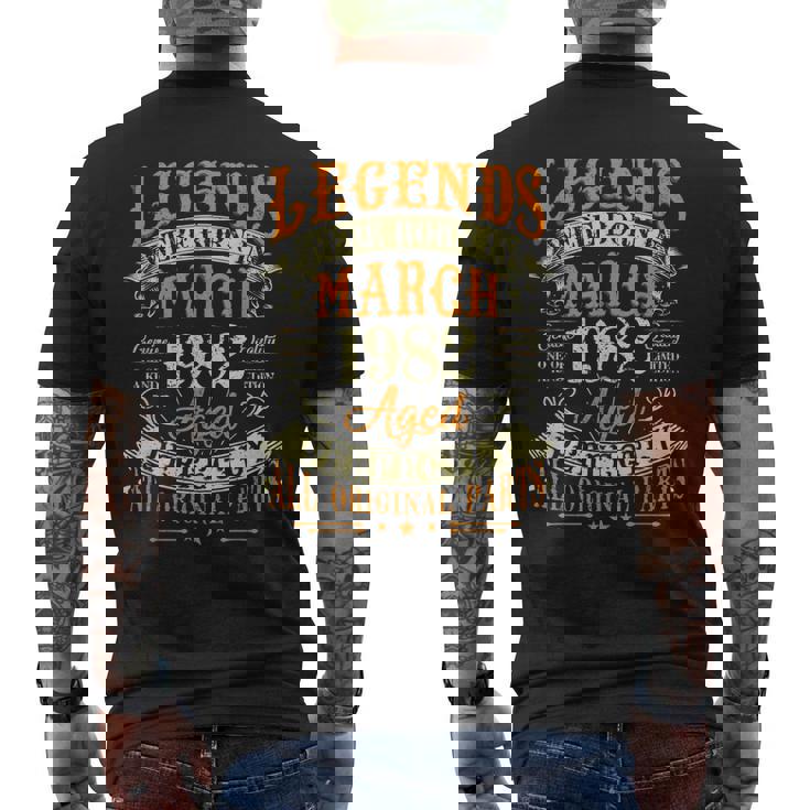 41Th Birthday 41 Years Old Legends Born In March 1982 Men's Back Print T-shirt