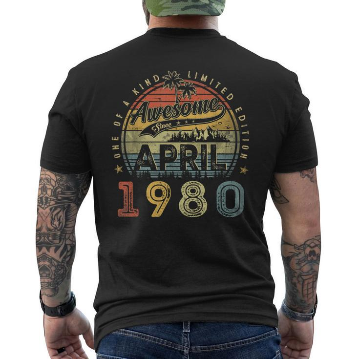 43 Year Old Awesome Since April 1980 43Rd Birthday Men's Back Print T-shirt