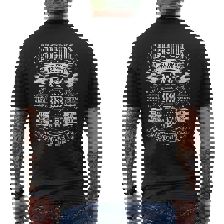 43Rd Birthday Legends Were Born In May 1980 Men's Back Print T-shirt