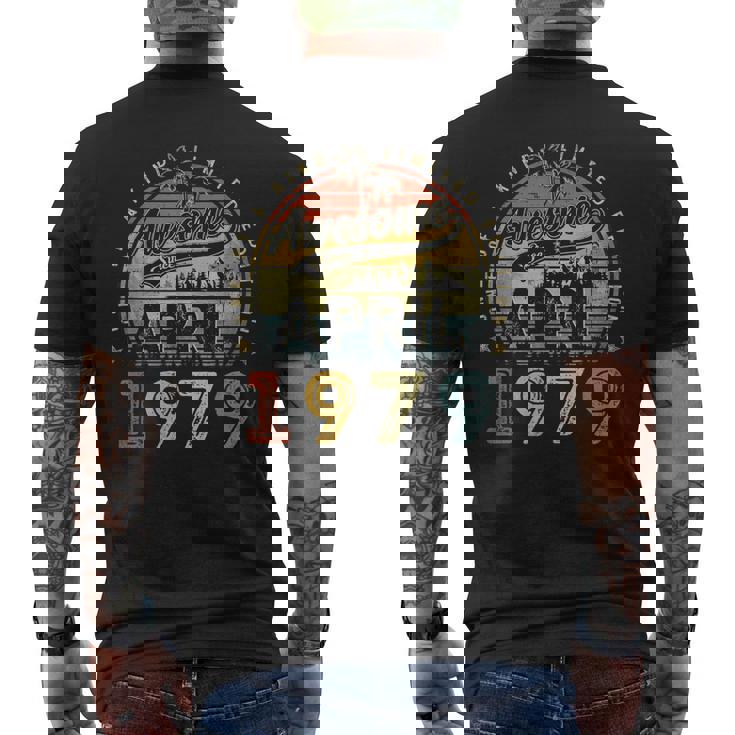 44 Year Old Awesome Since April 1979 44Th Birthday Men's Back Print T-shirt