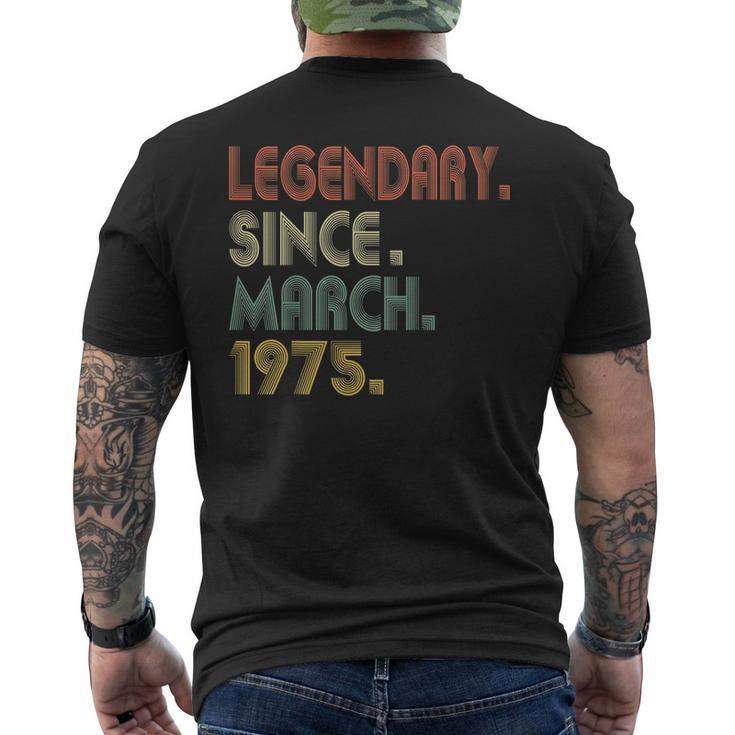44 Years Old 44Th Birthday March 1975 Men's Back Print T-shirt