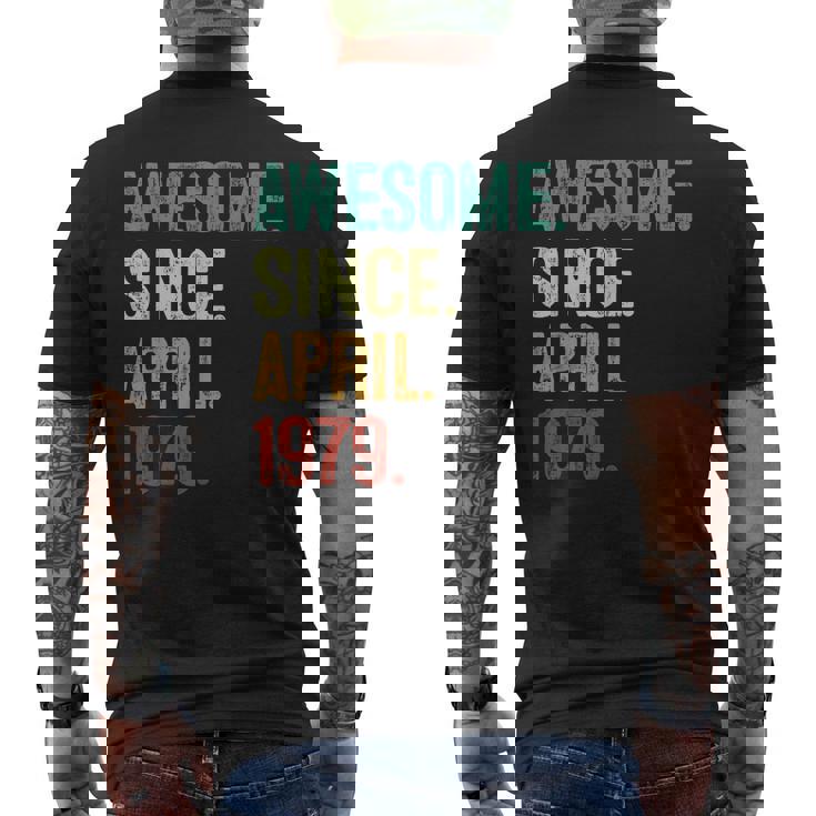 44 Years Old Awesome Since April 1979 44Th Birthday Men's Back Print T-shirt