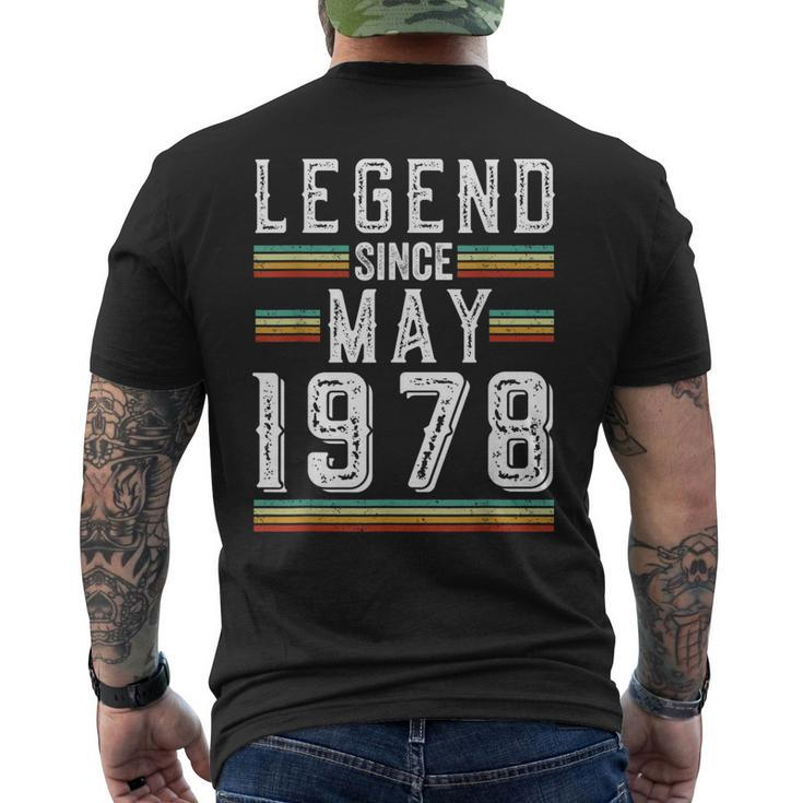 45 Years Old Legend Since May 1978 45Th Birthday Men's Back Print T-shirt