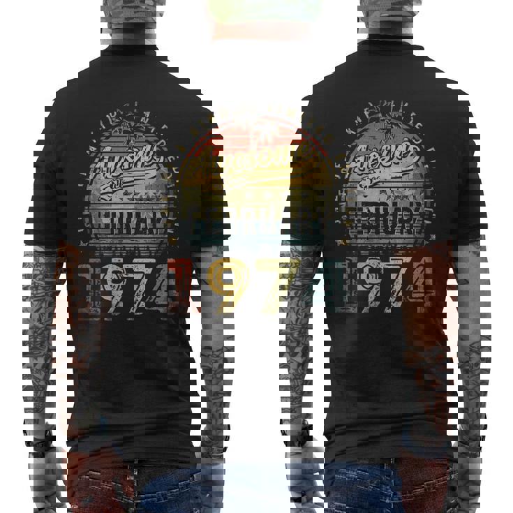 49Th Birthday Awesome Since February 1974 49 Year Old Men's Back Print T-shirt