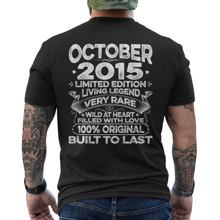 4Th Birthday Vintage Born In October 2015 4 Years Old Men's Back Print T-shirt