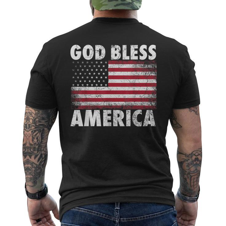 4Th Of July For Grandpa Grandma America Flag God Bless Men's Back Print T-shirt