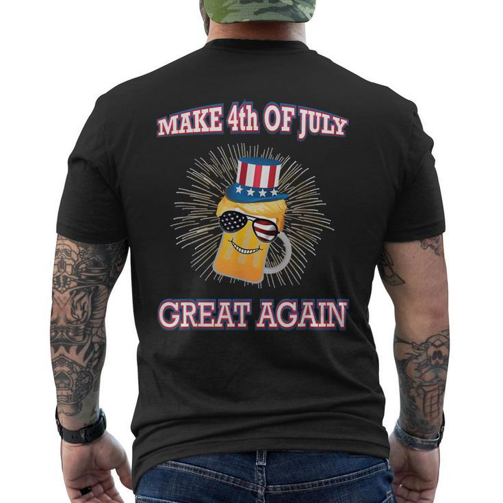 Make 4Th Of July Great Again Trump Uncle Sam Us Flag Beer Men's Back Print T-shirt