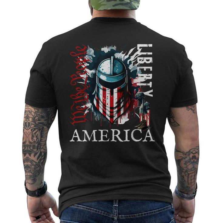 4Th Of July Proud Americans Flag We The People T Liberty Men's Back Print T-shirt