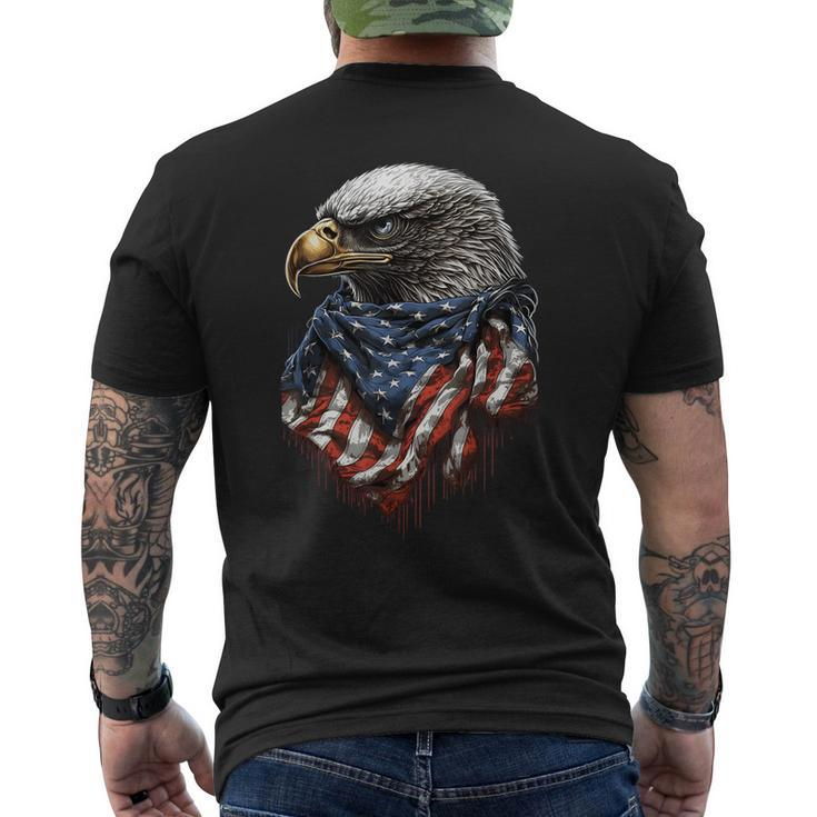 4Th Of July Bald Eagle American Us Flag Country 4Th Of July  Mens Back Print T-shirt