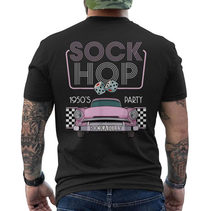 50S Hip Hop Retro 1950S Party Pink Vintage Dance Car Dancer Men's T-shirt Back Print