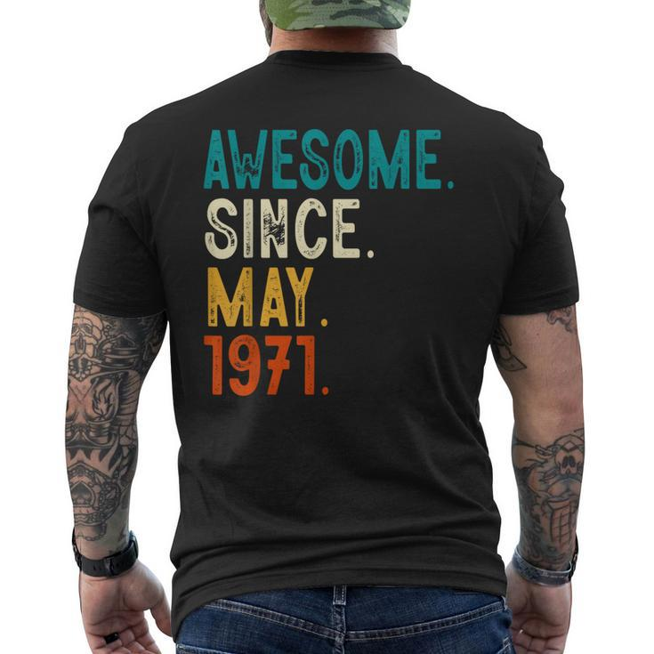 52 Year Old Awesome Since May 1971 52Nd Birthday  Mens Back Print T-shirt