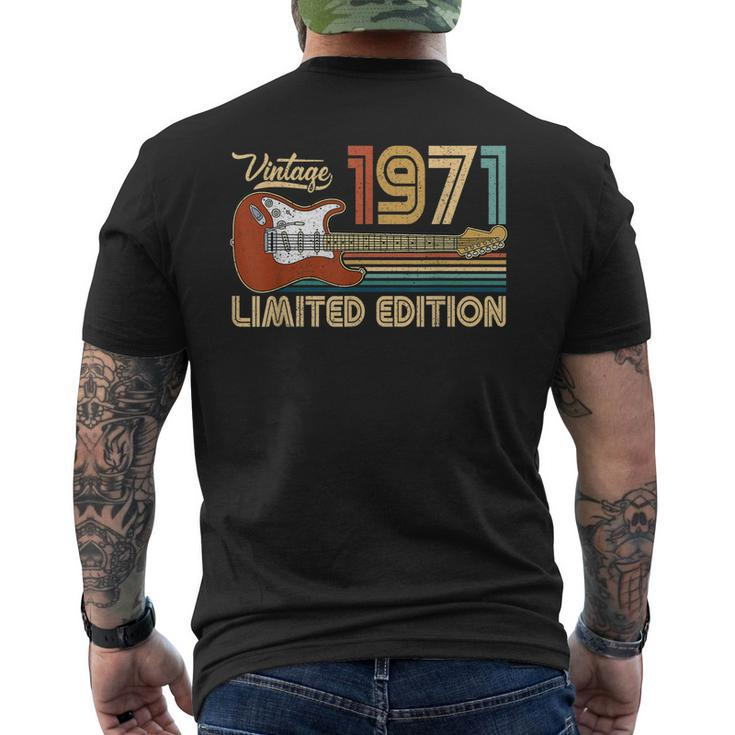 52Th Birthday Men Vintage 1971 Limited Edition Guitar Men's Back Print T-shirt