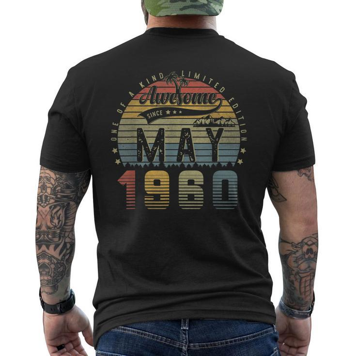 63 Year Old Awesome Since May 1960 63Th Birthday Men's Back Print T-shirt