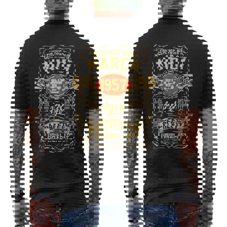 66Th Birthday 66 Years Old Legends Born March 1957 Men's Back Print T-shirt