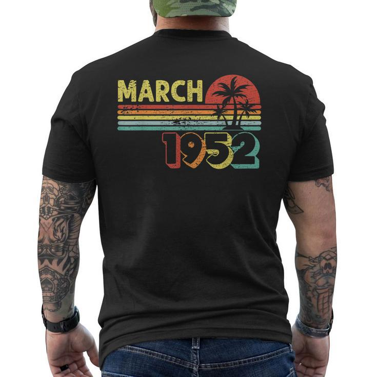 71 Years Old 71St Retro Birthday March 1952 Men's T-shirt Back Print