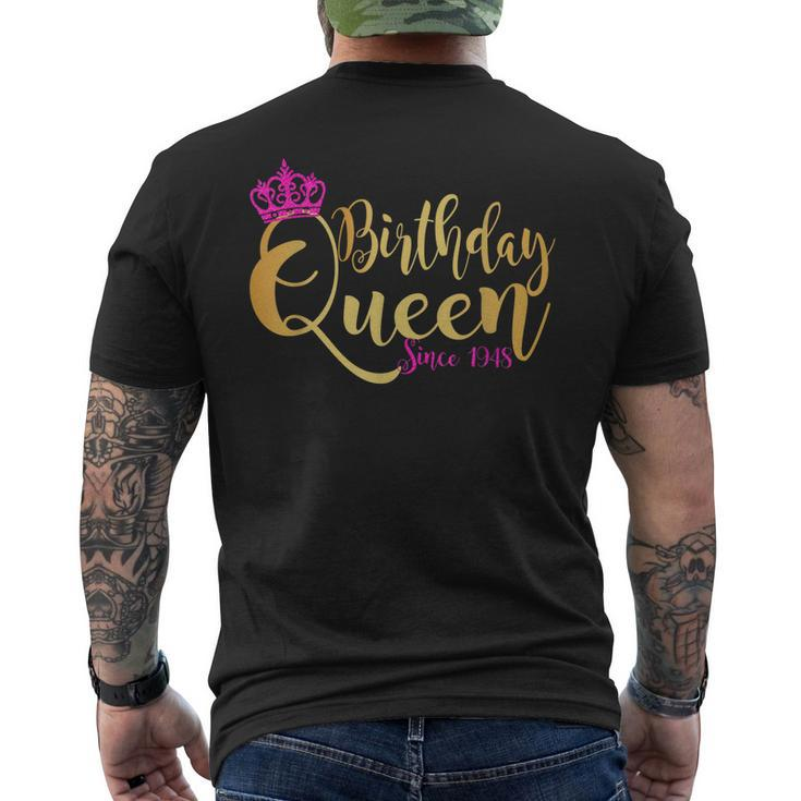 75 Year Old 75Th Birthday Queen Since 1948 Crown Pink Men's Back Print T-shirt