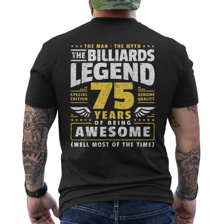 Mens 75Th Birthday Billiards Player 75 Years Old Billiards Player Men's Back Print T-shirt